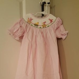 Girls Easter smocked dress